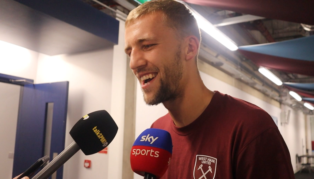 West Ham midfielder Tomas Soucek