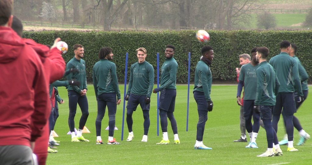 Thomas Partey in Arsenal training